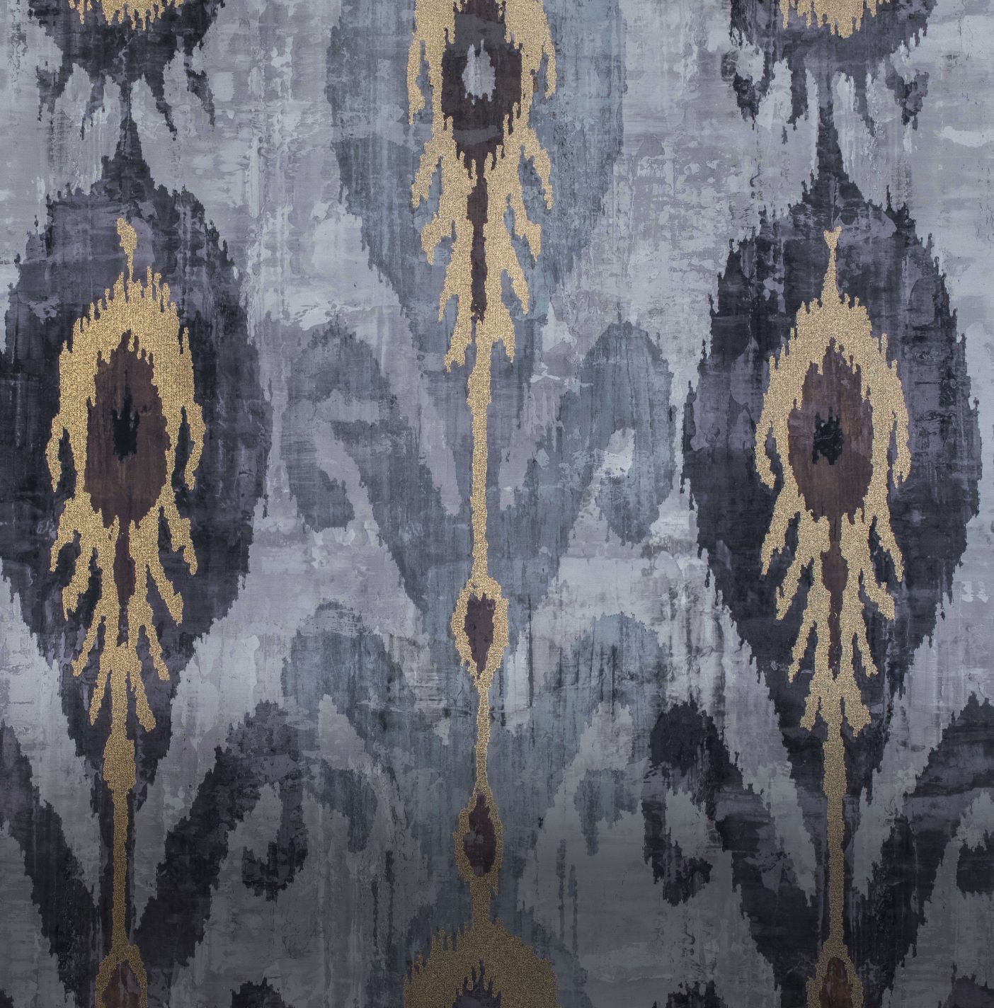 Elegant floral pattern in gray and gold.